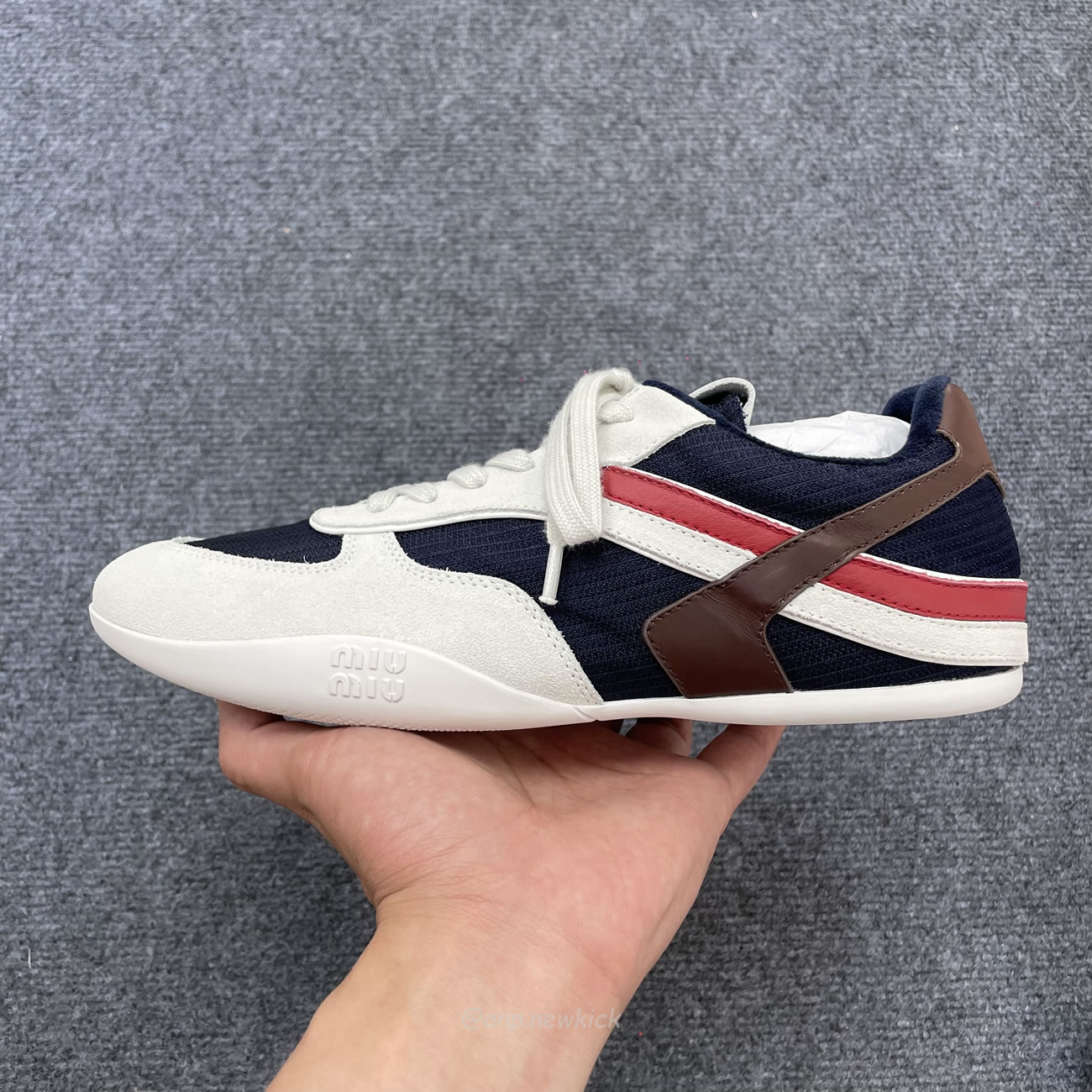 Miu Miu Baltic Blue Amaranth Suede Sneakers (6) - www.newkick.vip